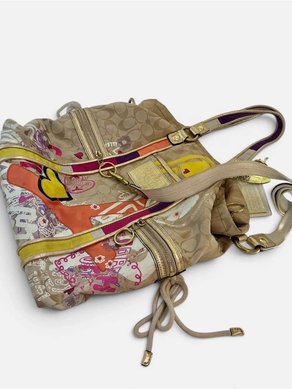 Coach Poppy Signature Dome Satchel Multicolor Y2K Limited Edition Bag - Picture 11 of 11